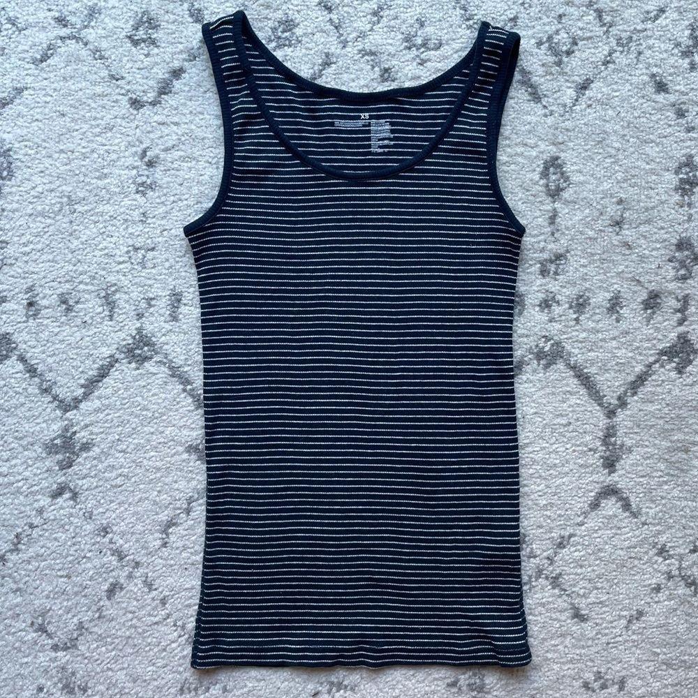 Navy blue/white striped tank